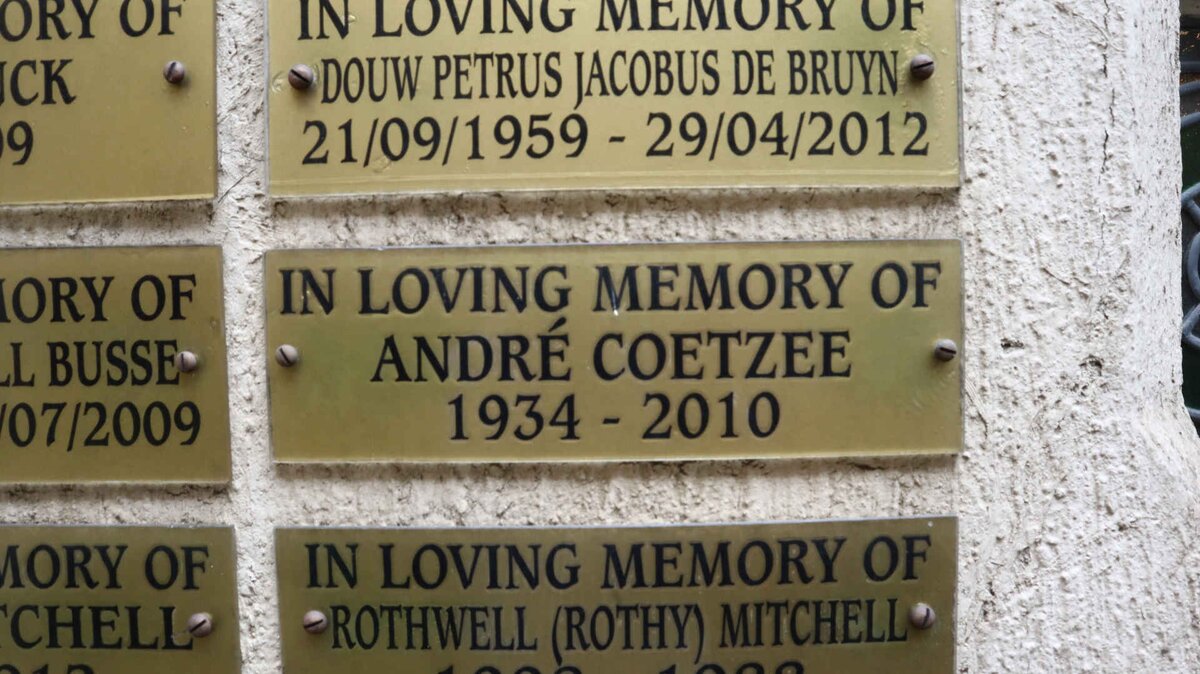 COETZEE Andre 1934-2010