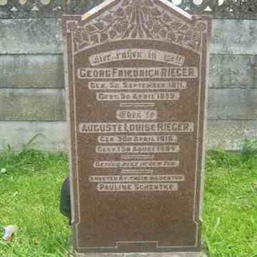 RIEGER Georg Friedrich 1811-1889 &amp; Auguste Louise 1816-1884