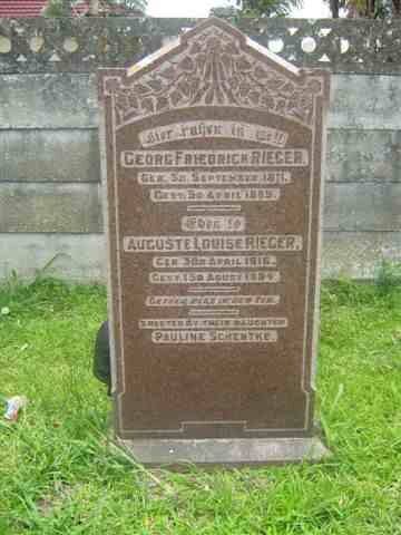 RIEGER Georg Friedrich 1811-1889 &amp; Auguste Louise 1816-1884