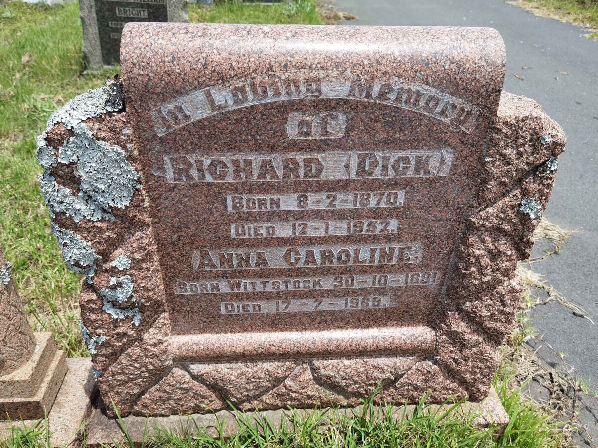 ? Richard 1870-1952 &amp; Anna Caroline WITTSTOCK 1881-1969