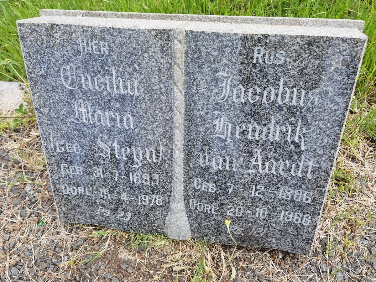 AARDT Jacobus Hendrik, van 1886-1968 &amp; Cucilia Maria STEYN 1893-1978