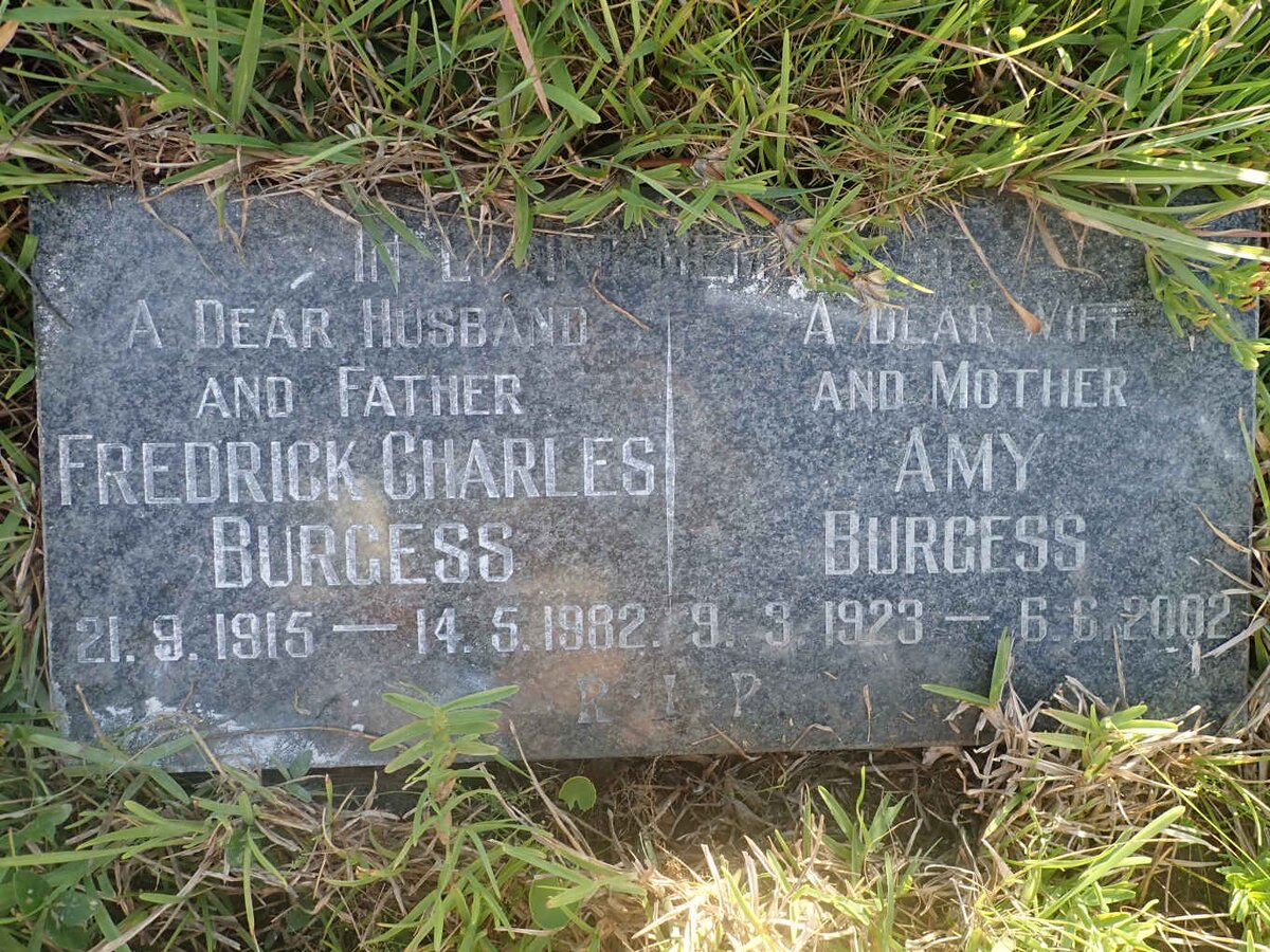 BURGESS Fredrick Charles 1915-1982 &amp; Amy 1923-2002