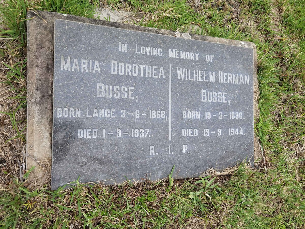 BUSSE Wilhelm Herman 1896-1944 &amp; Maria Dorothea LANGE 1868-1937