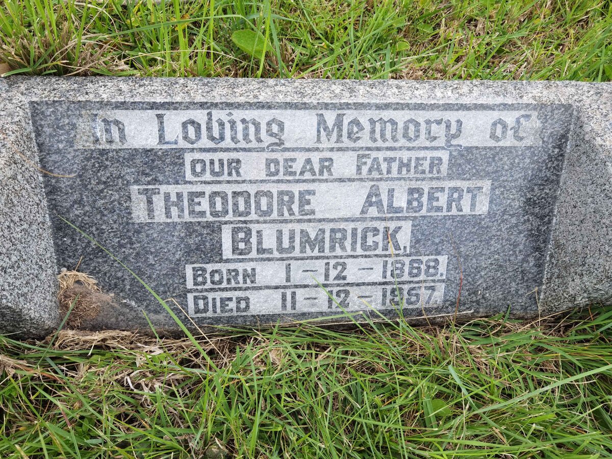 BLUMRICK Theodore Albert 1868-1957