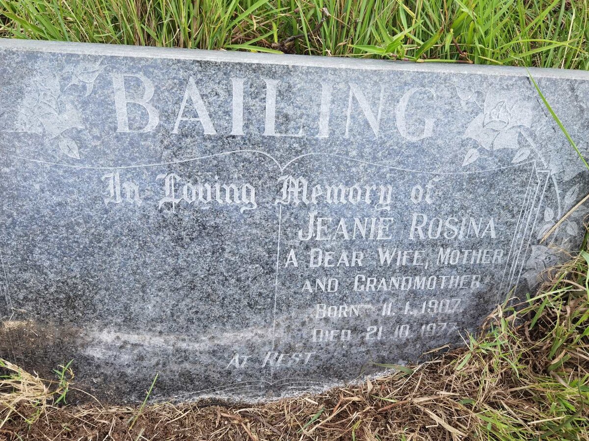 BAILING Jeanie Rosina 1907-1977