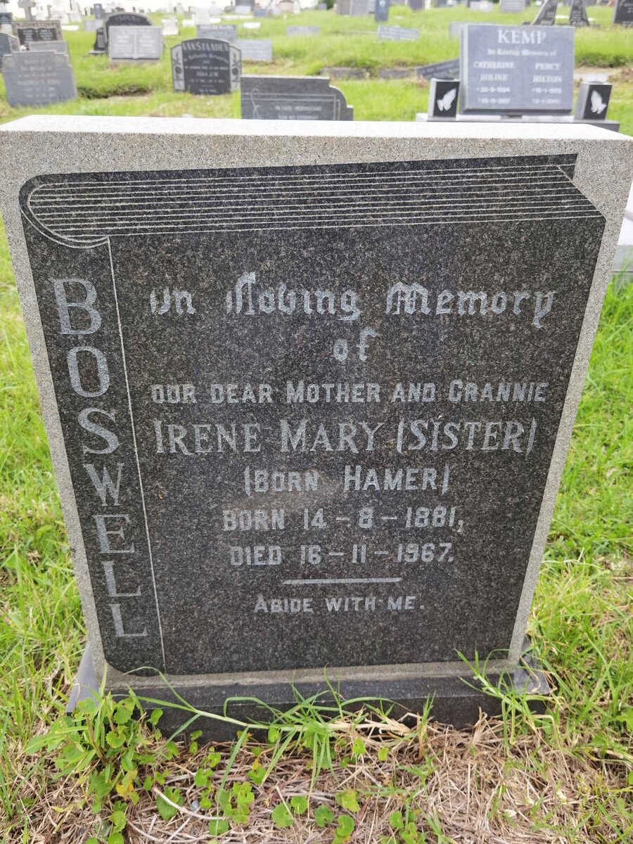 BOSWELL Irene Mary nee HAMER 1881-1967