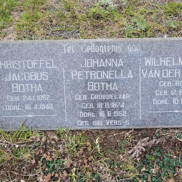 BOTHA Christoffel Jacobus 1862-1940 &amp; Johanna Petronella GROBBELAAR 1874-1952