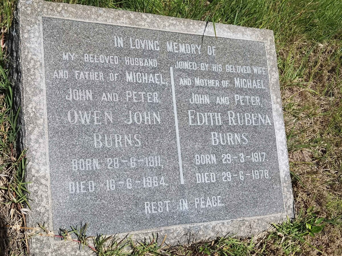 BURNS Owen John 1911-1964 &amp; Edith Rubena 1917-1976