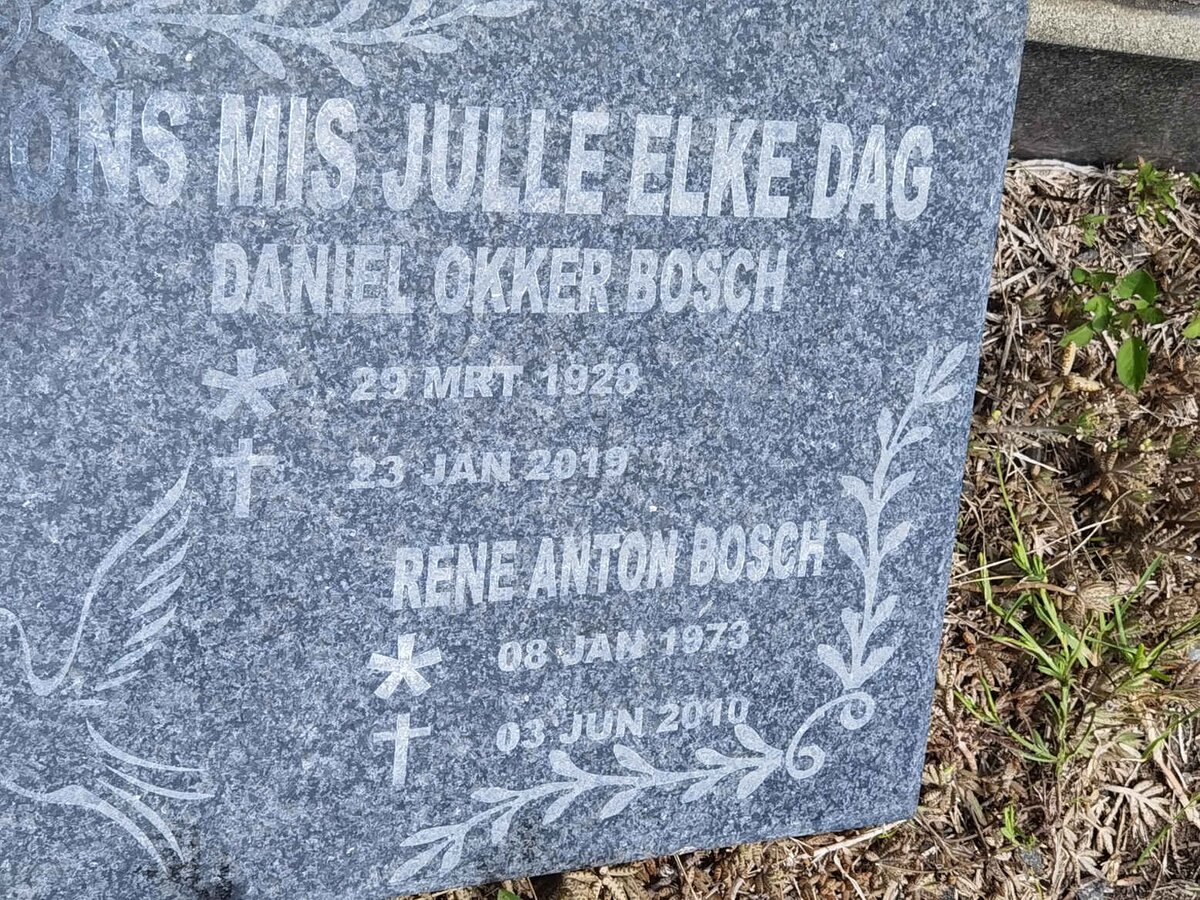 BOSCH Daniel Okker 1928-2019 :: BOSCH Rene Anton 1973-2010