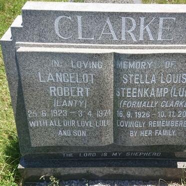 CLARKE Lancelot Robert 1923-1974 :: STEENKAMP Stella Louisa formerly CLARKE 1926-2018