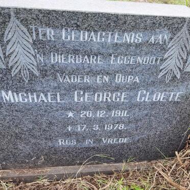 CLOETE Michael George 1911-1978