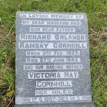 CORNHILL Richard Orlando Ramsay 1897-1948 & Victoria May MILES 1897-1961