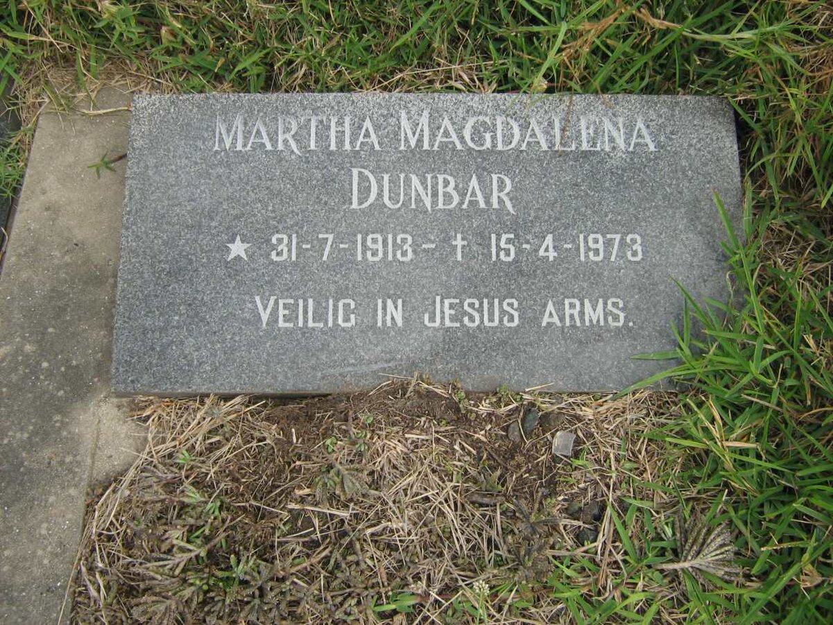 DUNBAR Martha Magdalena 1913-1973