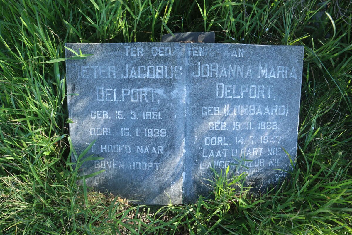 DELPORT Pieter Jacobus 1851-1939 &amp; Johanna Maria LOMBAARD 1863-1947