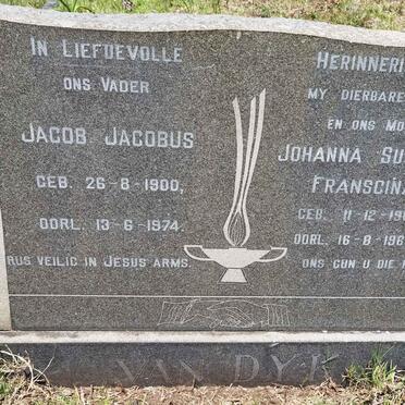 DYK Jacob Jacobus, van 1900-1974 &amp; Johanna Susanna Franscina 1903-1963