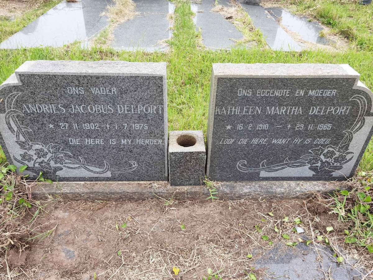 DELPORT Andries Jacobus 1902-1975 &amp; Kathleen Martha 1910-1965