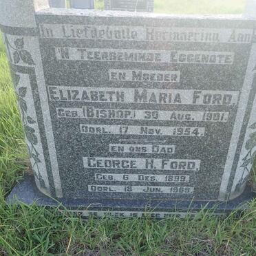 FORD George H. 1899-1969 &amp; Elizabeth Maria BISHOP 1901-1954