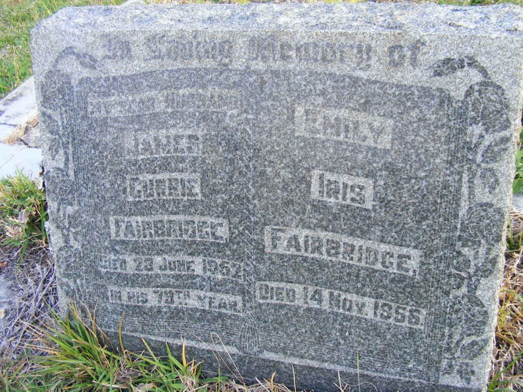 FAIRBRIDGE James Currie -1952 &amp; Emily Iris -1956