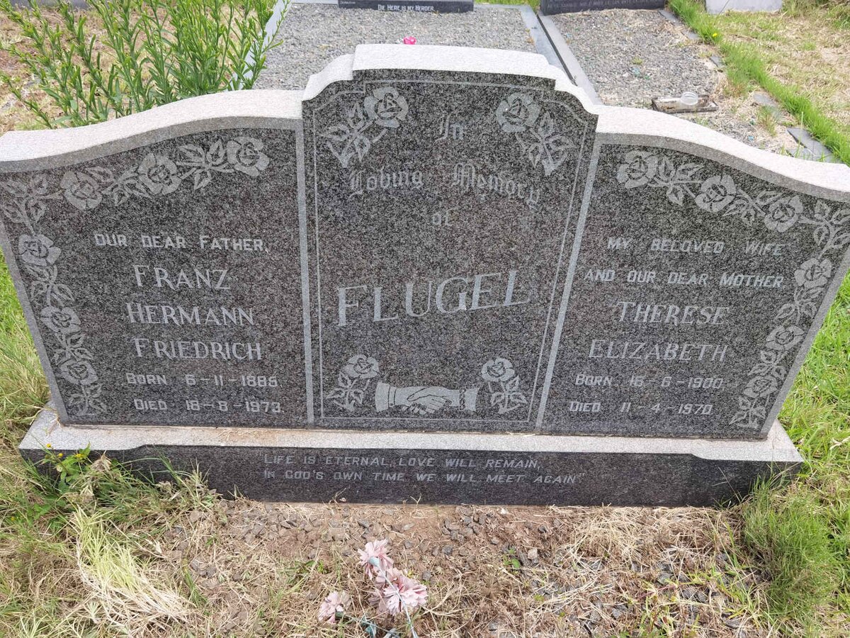 FLUGEL Franz Hermann Friedrich 1885-1973 &amp; Therese Elizabeth 1900-1970