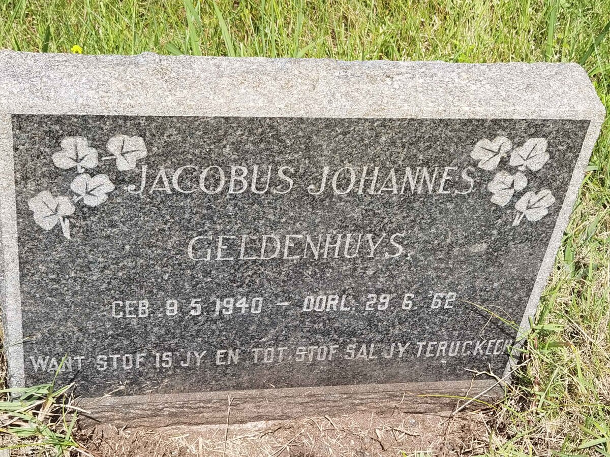 GELDENHUYS Jacobus Johannes 1940-1962