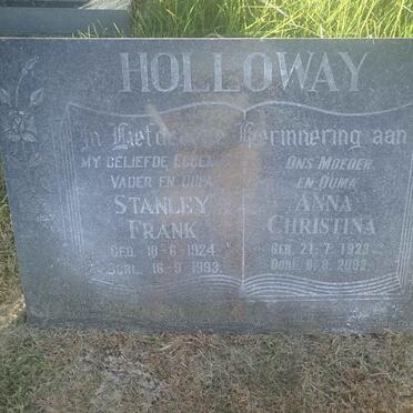 HOLLOWAY Stanley Frank 1924-1993 &amp; Anna Christina 1923-2002