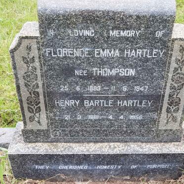 HARTLEY Henry Bartle 1881-1956 & Florence Emma THOMPSON 1883-1947