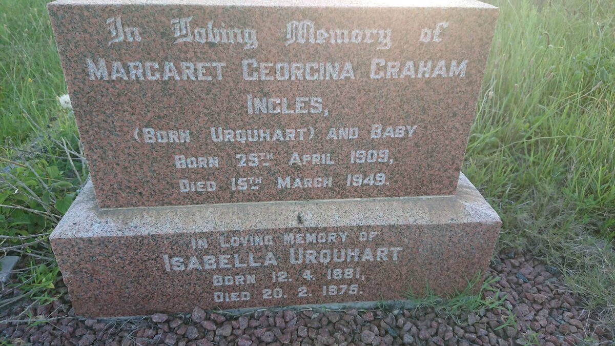 INGLES Margaret Georgina Graham nee URQUHART 1909-1949 :: URQUHART Isabella 1881-1975