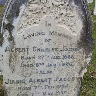 JACOBY Albert Charles 1888-1926 :: JACOBY Juluis Albert 1894-1934