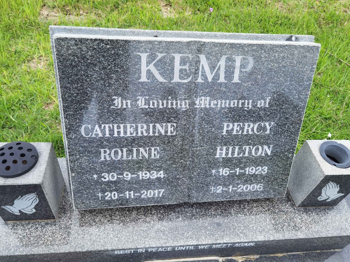 KEMP Percy Hilton 1923-2006 &amp; Catherine Roline 1934-2017
