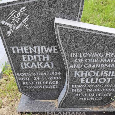 KHOLISILE Elliot 1925-2004 &amp;  Edith THENJIWE 1934-2005