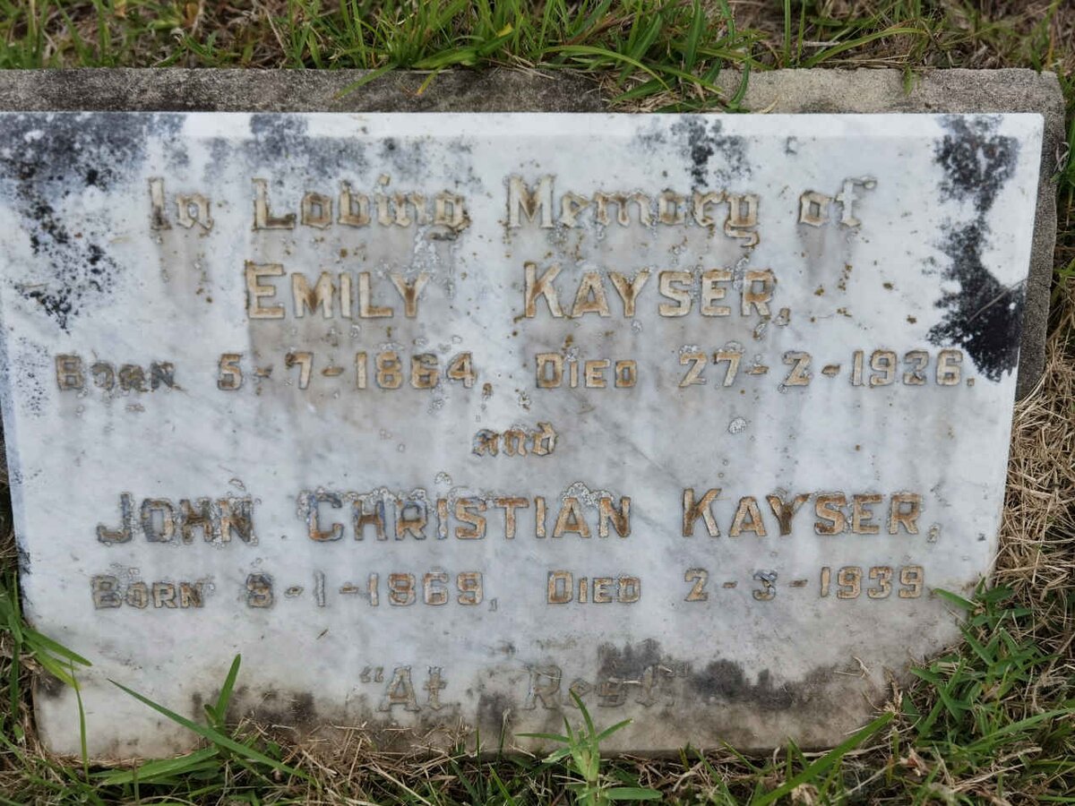 KAYSER John Christian 1869-1939 &amp; Emily 1864-1936
