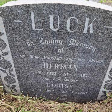 LUCK Herman 1892-1972 &amp; Louise 1897-1989