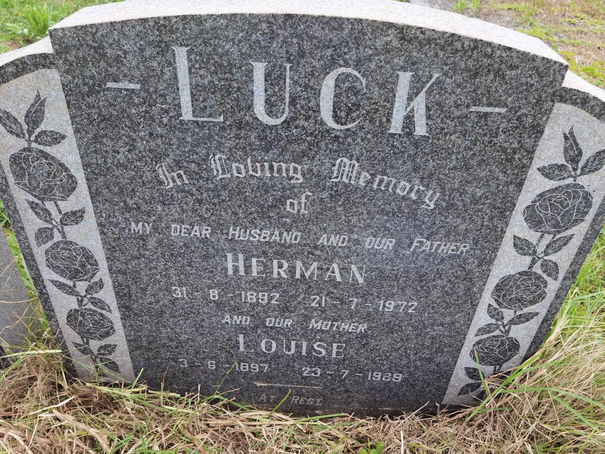 LUCK Herman 1892-1972 &amp; Louise 1897-1989
