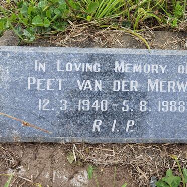 MERWE Peet, van der 1940-1988