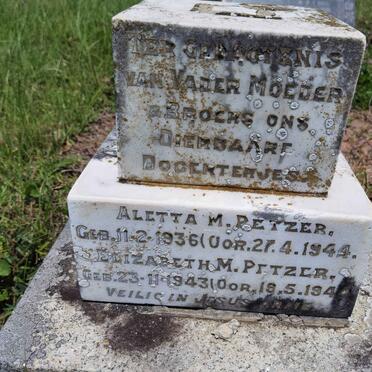 PETZER Aletta M. 1936-1944 ::  PETZER Elizabeth M. 1943-1944