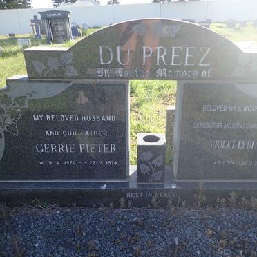 PREEZ Gerrie Pieter, du 1920-1974 &amp; Violet Lydia 1924-2007