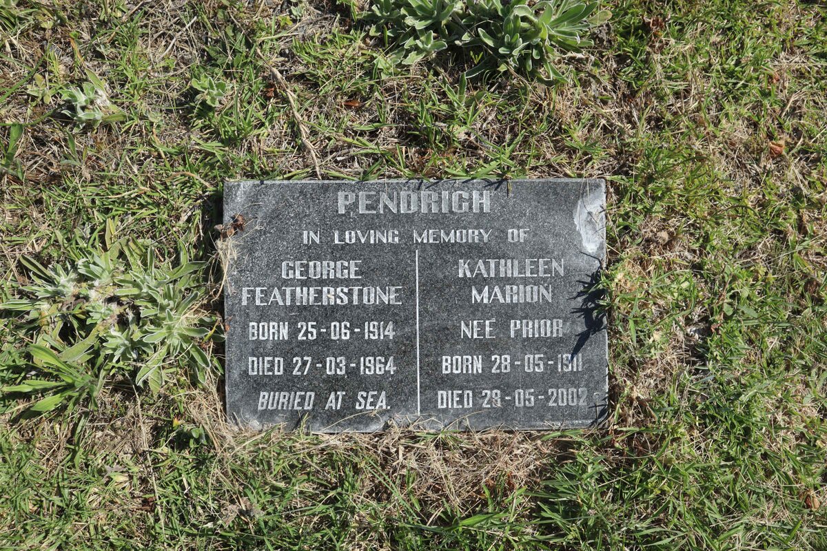 PENDRICH George Featherstone 1914-1964 &amp; Kathleen Marion PRIOR 1911-2002