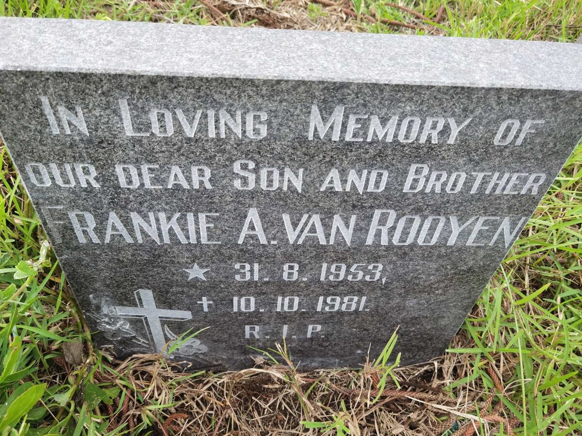 ROOYEN Frankie A., van 1953-1981