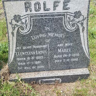 ROLFE Llewellyn Lionel 1903-1961 & Mabel 1900-1980