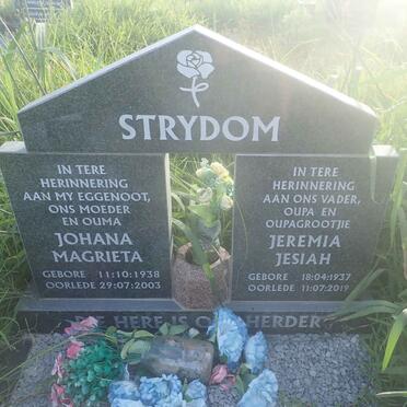 STRYDOM Jeremia Hesiah 1937-2019 &amp; Johanna Magrieta 1938-2003