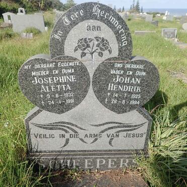 SCHEEPERS Johan Hendrik 1925-1994 &amp; Josephine Aletta 1932-1991
