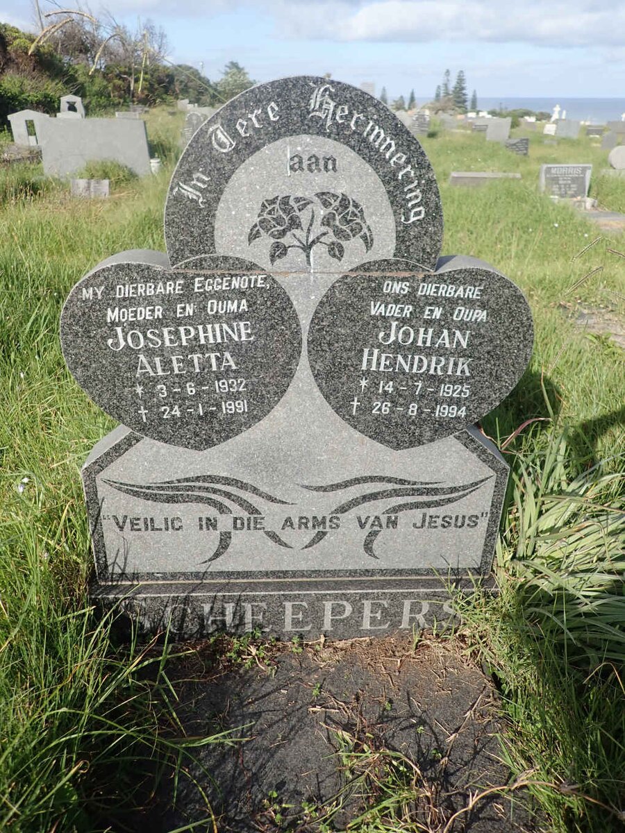 SCHEEPERS Johan Hendrik 1925-1994 &amp; Josephine Aletta 1932-1991