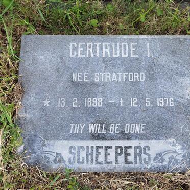 SCHEEPERS Gertrude I. nee STRATFORD  1898-1976