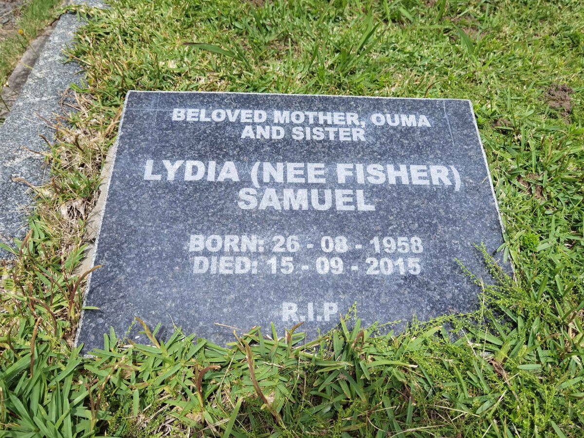 SAMUEL Lydia nee FISHER 1958-2015