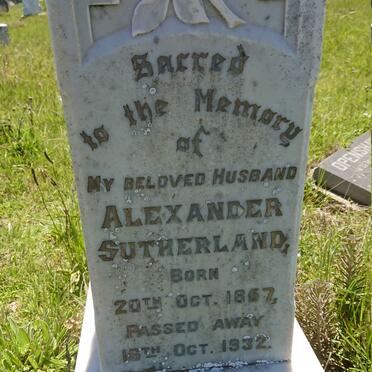 SUTHERLAND Alexander 1857-1932