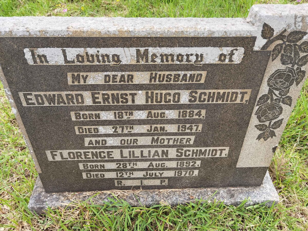 SCHMIDT Edward Ernst Hugo 1884-1947 &amp; Florence Lillian 1892-1970