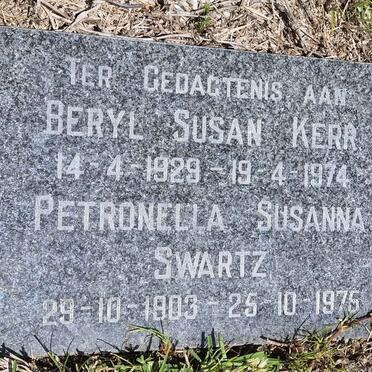 SWARTZ Petronella Susanna 1903-1975 :: KERR Beryl Susan 1929-1974