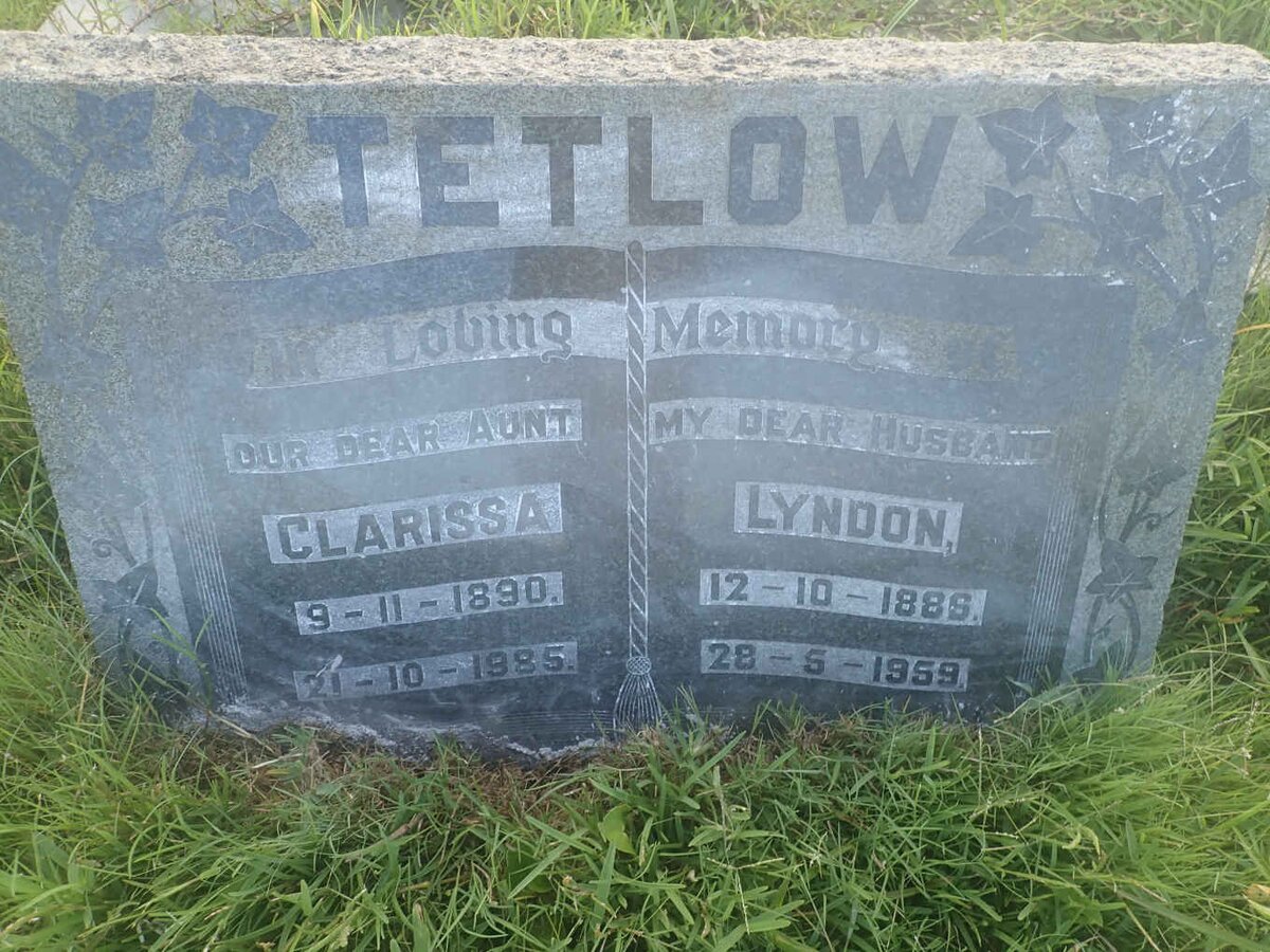TETLOW Lyndon 1886-1959 &amp; Clarissa 1890-1985