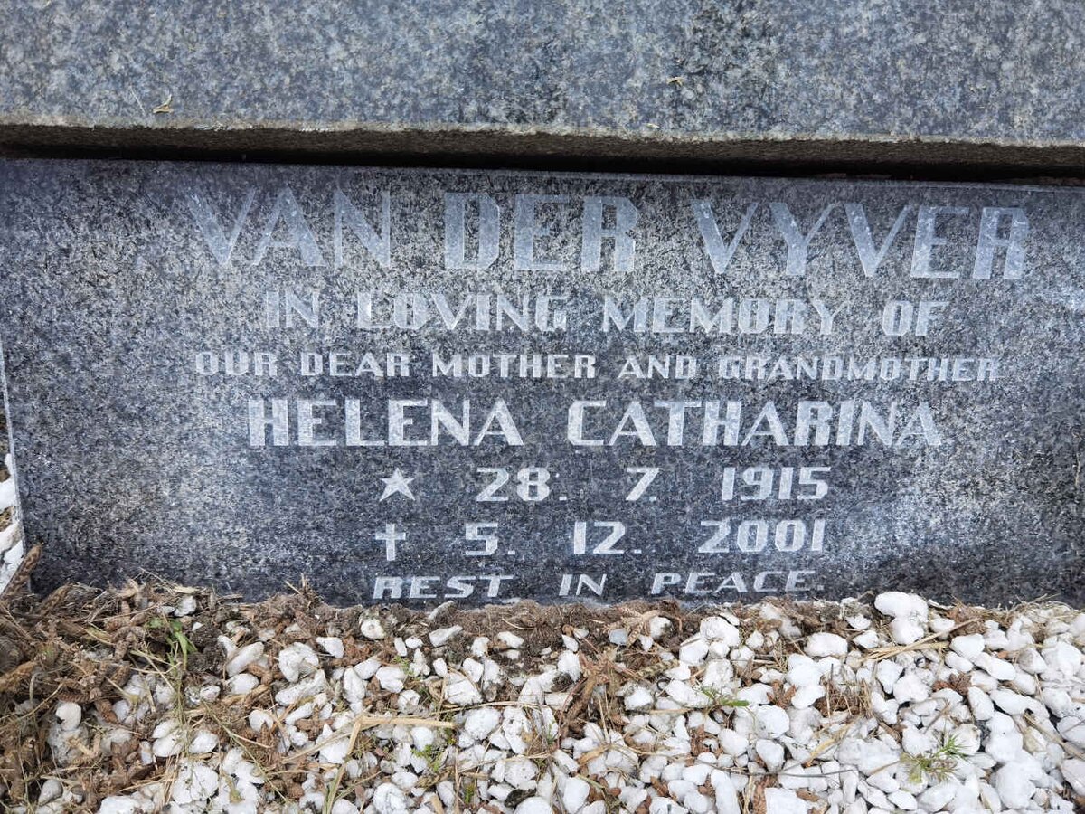 VYVER Helena Catharina, van der 1915-2001