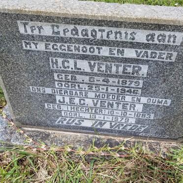 VENTER H.G.L. 1879-1946 &amp; J.E.G. HECHTER 1883-1979